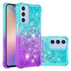 Imagem de GYHOYA Capa para Samsung Galaxy A16 5G brilhante meninas mulheres, glitter líquido areia movediça à prova de choque capa traseira de silicone macio TPU bumper capa protetora fina para Samsung Galaxy