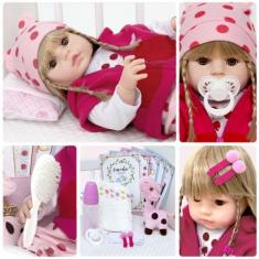 Imagem de Bebê Reborn Menina Real Princesa Girafinha Loira Enxoval - Cegonha Reb