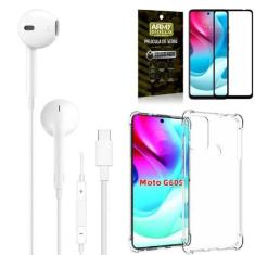 Imagem de Capa Moto G60s + Fone De Ouvido Tipo C + Película 3D - Armyshield