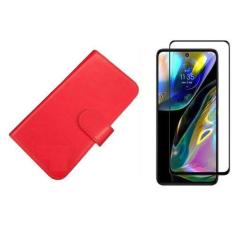 Imagem de Capa Capinha Case Carteira Flip + Pelicula Vidro 3D Motorola Moto G24