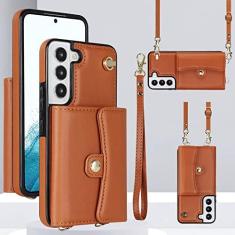 Imagem de Asuwish Capa de telefone para Samsung Galaxy S22 Plus S22+ 5G capa carteira com bloqueio RFID suporte de cartão de crédito alça transversal alça de couro suporte celular S22+5G S22plus 22S + S 22 22+