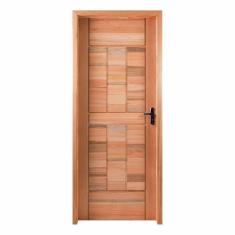 Imagem de Kit Porta Pronta Maciça 214x87cm Eucalipto Esquerda Pm96 Cruzeiro Portas Nude