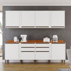 Imagem de Cozinha Compacta 4 Peças 8 Portas 4 Gavetas Pérola Branco