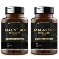 Imagem de 2x Magnesio Treonato + L Tirosina Gold 500mg 120 Cápsulas Ecomev