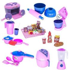 Imagem de Kit Brinquedo Cozinha Menina Eletro Panela Comida 35 Peças - Altimar