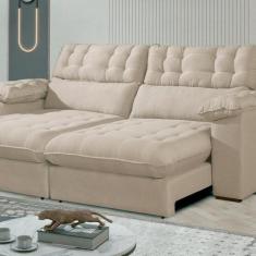 Imagem de Sofá Retrátil e Reclinável Barcelona 210 Cm Veludo com Molas Ensacadas