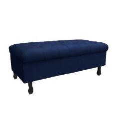 Imagem de Recamier Bau Bia 80cm Suede Azul Marinho - Bandiera Decor