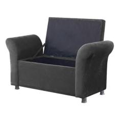 Imagem de Recamier Calçadeira Bau Egeo 160 X 51 Suede Grafite - Dominic Decor