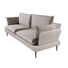 Imagem de Sofa Living Com 2 Lugares Assento Linho Fendi Base Madeira Palito Cor