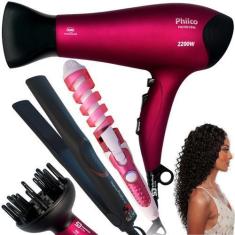Imagem de Secador De Cabelos Profissional 2200w E Modelador E Chapinha Gama - Ph