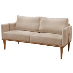 Imagem de Sofá Namoradeira Milla Luxo Castellar Móbile Linho Bege Claro Linho Bege Claro