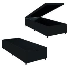 Imagem de Cama Box com Baú 0,96m com 41cm de Altura Prince Preto