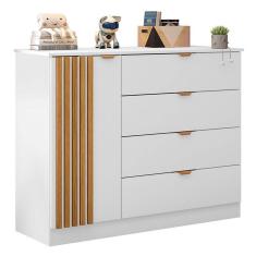 Imagem de Quarto de Bebê Ayla com Berço Americano Ludmila Branco Acetinado - Phoenix 