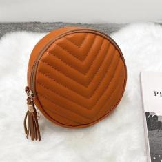 Imagem de Bolsa Redonda Feminina Matelassê Transversal Alça Corrente - Shoulder 