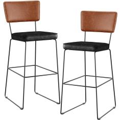 Imagem de Kit 02 Banquetas Altas Camel Preto