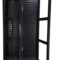 Imagem de Porta Balcão de Aço Laminada 215x120cm com Vidro Ideal Crv Esquadrias Preto