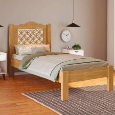 Imagem de Cama Solteiro Com Cabeceira 100% MDF Cinamomo Off White Flex Stevie Shop Jm