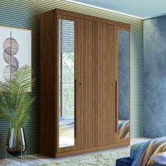 Imagem de Guarda Roupa Solteiro 4 Portas Flex Com Espelho Buriti Santos Andirá Jatoba