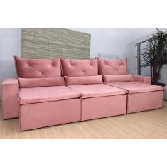 Imagem de Sofá Retrátil Reclinável 3,20 m Rosa 10 Delta