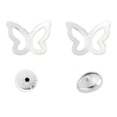 Imagem de Brinco Infantil Romma Borboleta Tarraxa Baby Prata 925 - Mga-Br