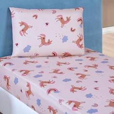 Imagem de Jogo de Cama Infantil Solteiro Bouti Kids 02 Pçs Unicórnio