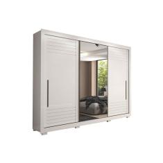 Imagem de Guarda Roupa 3 Portas De Correr E 6 Gavetas C Espelho E Pes Vitoria Branco Panan