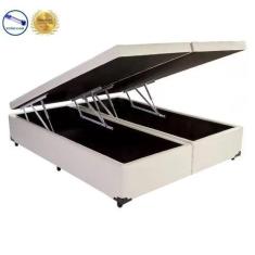 Imagem de Cama Box Baú Bi-Partida Queen Síntetico Bege 158X198 - Rabi Colchões