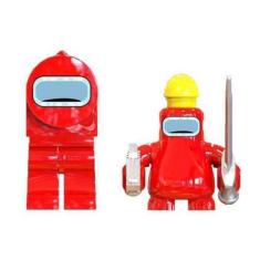 Imagem de Boneco Minifigure Blocos De Montar Among Us Red - Mega Block Toys