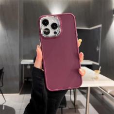 Imagem de Capa de telefone com lente galvanizada para iPhone 14 Pro Max 13 12 11 Pro Max X XR XS Max 7 8Plus Capa traseira de silicone de cor sólida, WR, para iPhone 12Pro Max