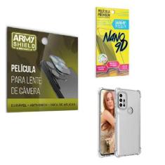 Imagem de Kit Película De Câmera E Tela Moto G10 Com Capinha Antishock - Armyshi