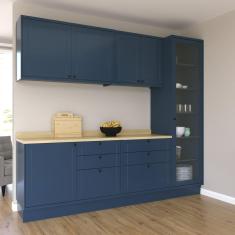 Imagem de Cozinha Compacta 5 Peças 6 Portas 6 Gavetas Sevilha Azul/Carvalho