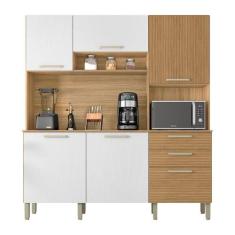 Imagem de Armário De Cozinha Compacta 6 Portas E 2 Gavetas 180cm Dali Ripado Fre