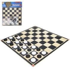Imagem de Jogo de dama com tabuleiro de madeira mdf + 24 peças - COLUNA