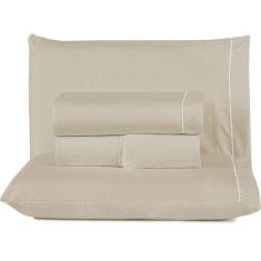 Imagem de Jogo De Lençol King Top Line 180 Fios 4 Peças - Caqui