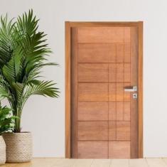 Imagem de Porta Completa BBB 03 Frisos em Madeira Maciça Cedro Arana - Casmavi, 