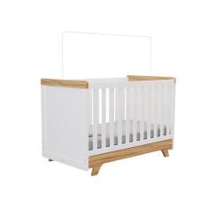 Imagem de Berço Moveis Peroba Retro Americano mini cama , Branco Amêndoa