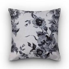 Imagem de Capa de almofada VivaIN floral cinza com preto