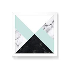 Imagem de Arte Maníacos Quadro Decorativo Escandinava Faixa Dupla Verde - 30x30cm (Moldura em laca )