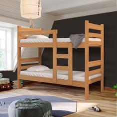 Imagem de Beliche Reforçada Em Madeira Maciça Solteiro Nogueira Brie Jm Móveis