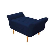 Imagem de Recamier Estofado Ari 90 cm Solteiro Suede Azul Marinho - Amarena Móve