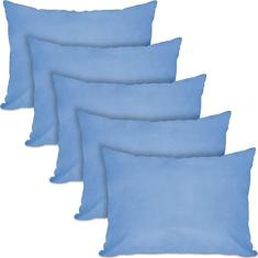 Imagem de Kit 5 Travesseiros Fibra Siliconada Tecnologia Bloqueador Bacteriano 45X65 - BF Colchões