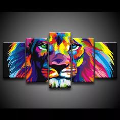 Imagem de Quadro Decorativo 129x63 Sala Escritório Kit Leão De Judá 1