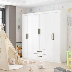 Imagem de Guarda Roupa Infantil Elissa 6 Portas Carioca Móveis Branco