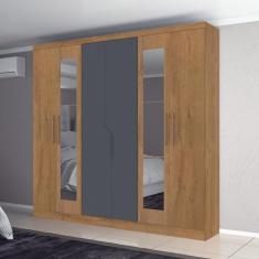 Imagem de Guarda Roupa 6 Portas 4 Gavetas Com Espelho Chicago Atualle Móveis