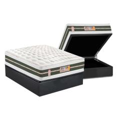 Imagem de Cama Box Baú Casal: Colchão Molas Bonnel Castor Silver Star Air + Base crc Suede Gray(138x188)