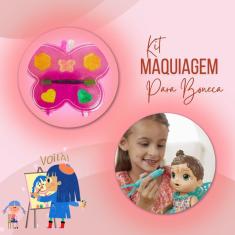 Imagem de Kit Maquiagem Infantil Borboleta Estojo Makeup p/ Boneca