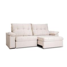Imagem de sofá 5 lugares retrátil e reclinável cm usb living triton veludo marfim 290 cm