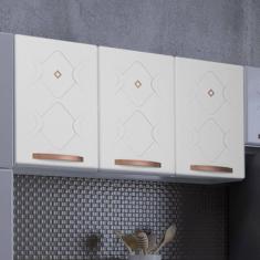 Imagem de Armário de Cozinha Aéreo Triplo em Aço 3 Portas Mirage New Telasul Branco