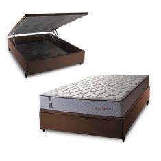 Imagem de Conjunto Box Baú Magnético Casal Soft Relax Bege 138x188x70