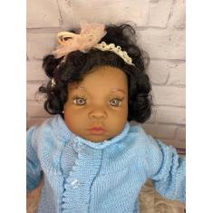 Imagem de Bebe Reborn Menina Negra Enxoxal Premium + 20 Acessorios Exatamente Ig